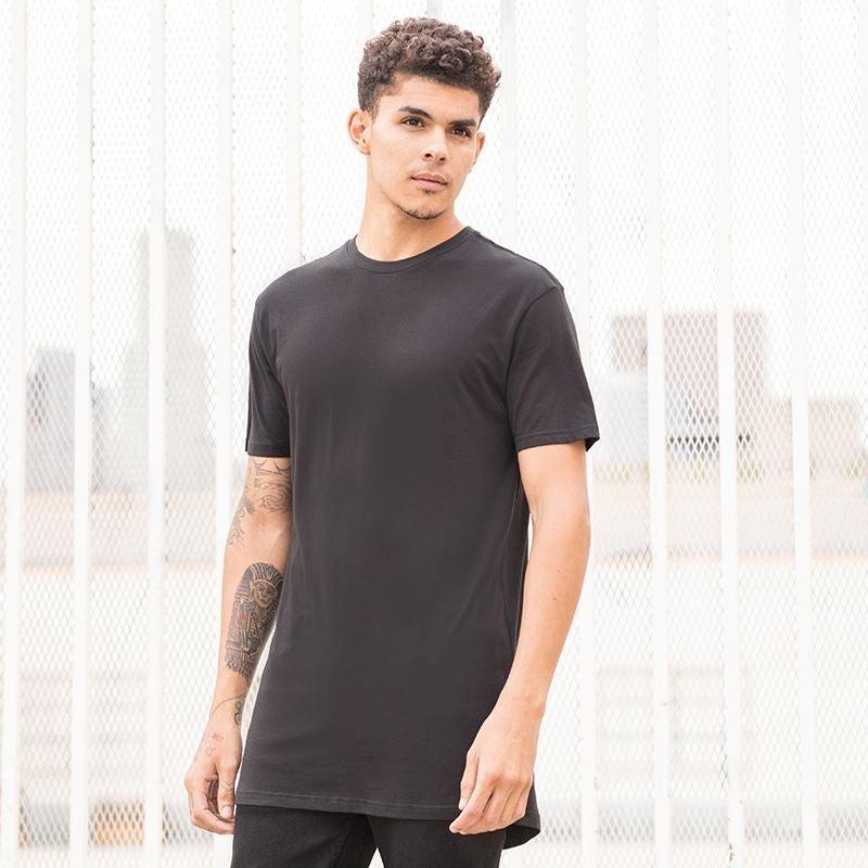 Longline T-Shirt With Dipped Hem | HEATHER CHARCOAL