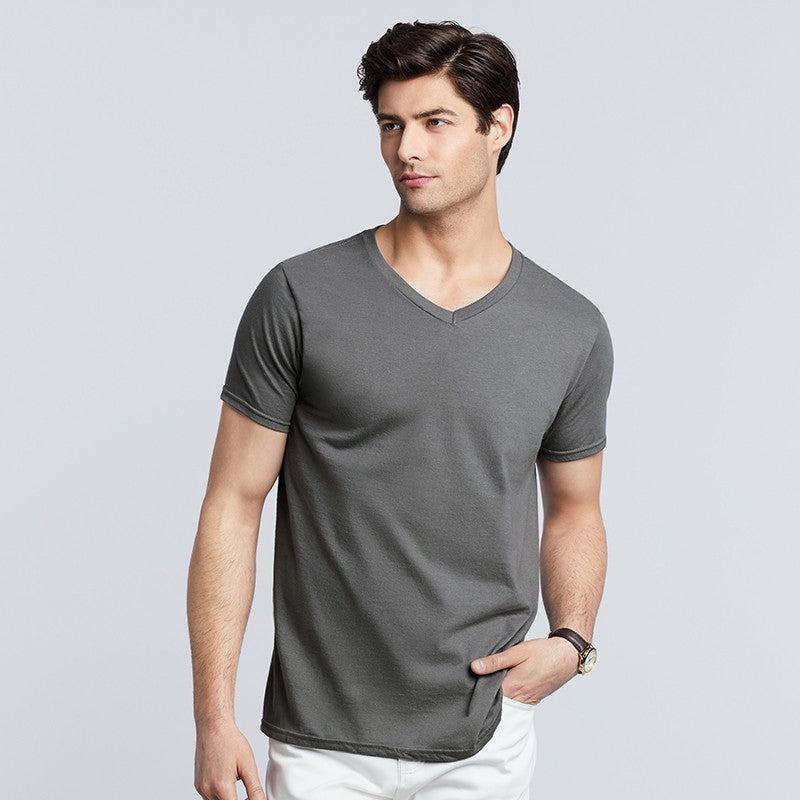 Soft Style Adult V-Neck T-Shirt | SPORTS GREY