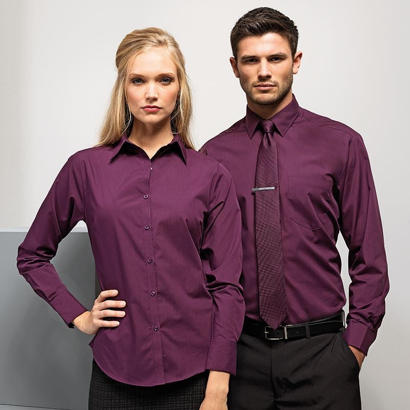 Poplin Long Sleeve Shirt | MID BLUE