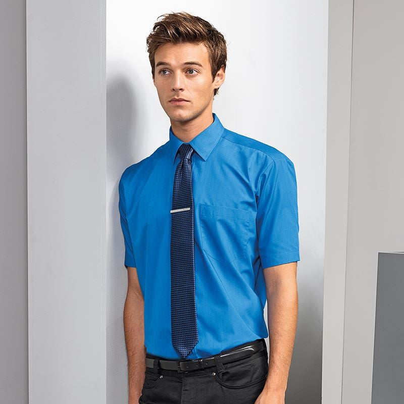 Poplin Short Sleeve Shirt | DARK GREY