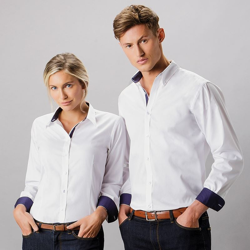 Contrast Premium Oxford Shirt | WHITE/NAVY