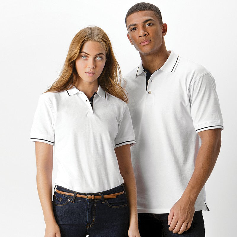 St Mellion Contrast Tipped Polo Shirt | BLACK/WHITE