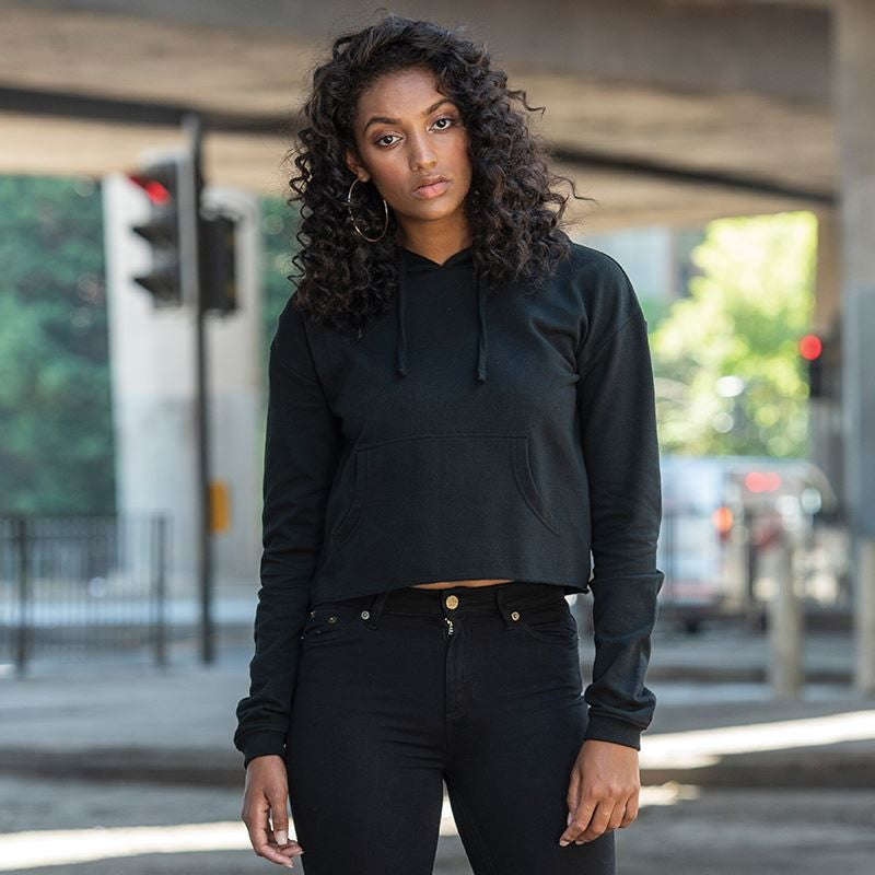 Girlie Cropped Hoodie | JET BLACK