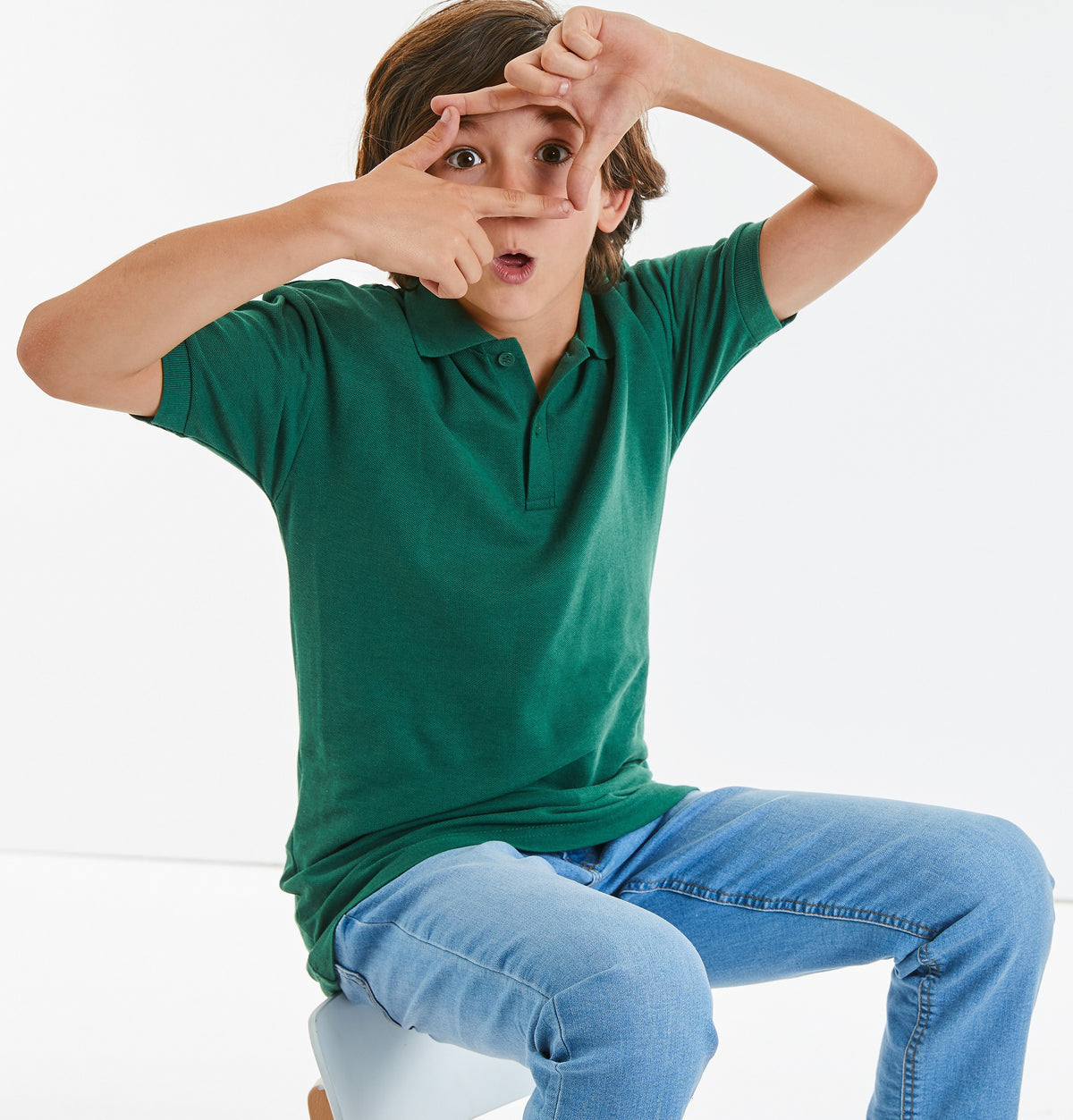 Children's Classic Polycotton Polo | BOTTLE GREEN