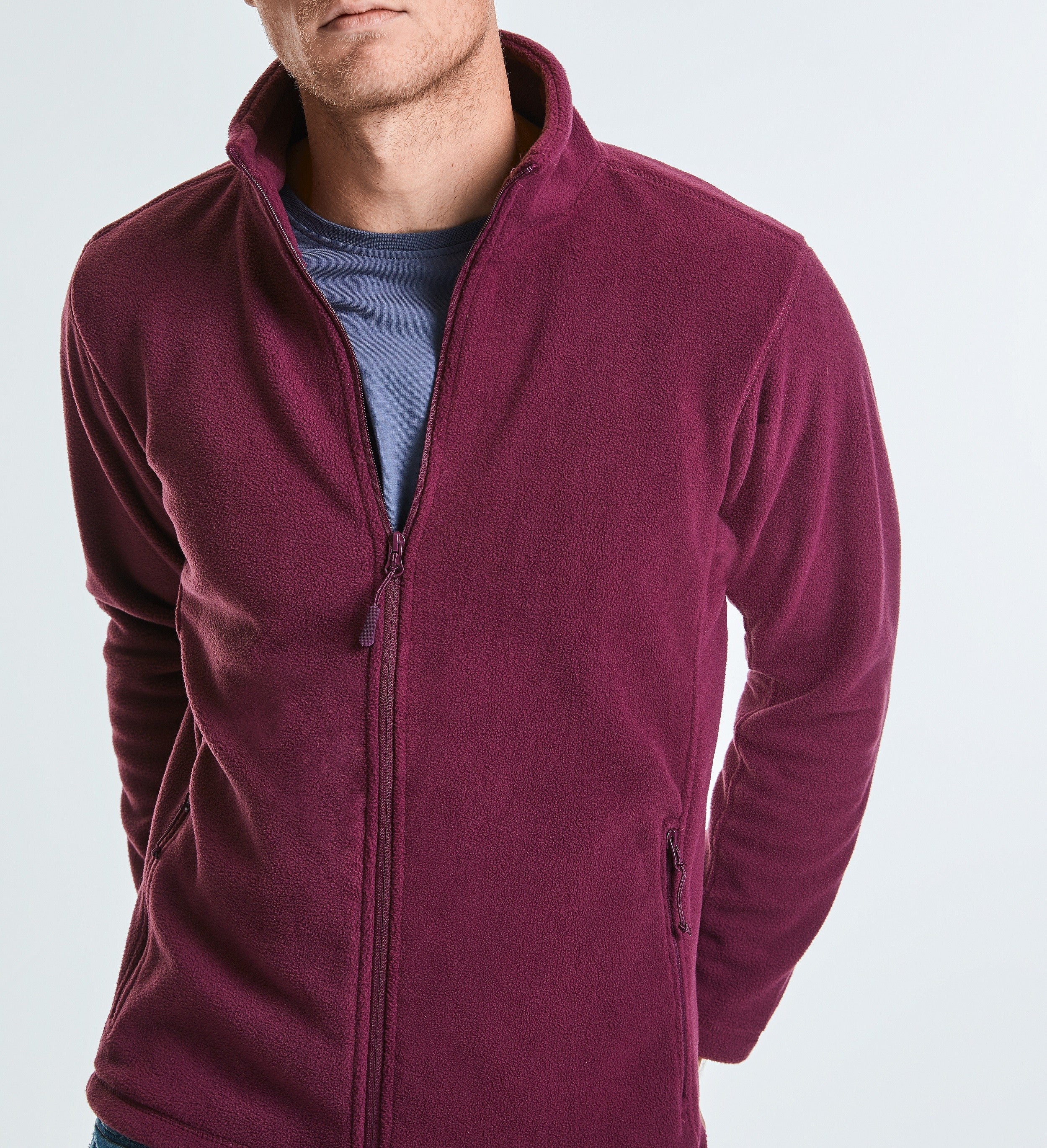 Full Zip Outdoor Fleece | BURGUNDY