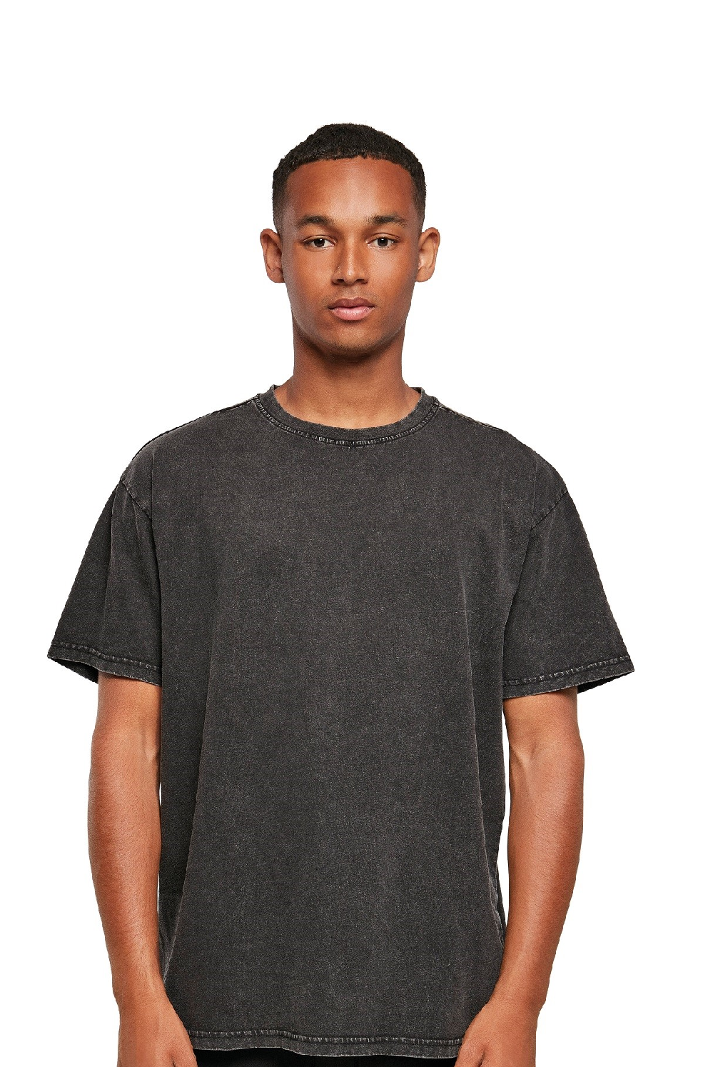 Acid Washed Heavy Oversized Tee | BLACK