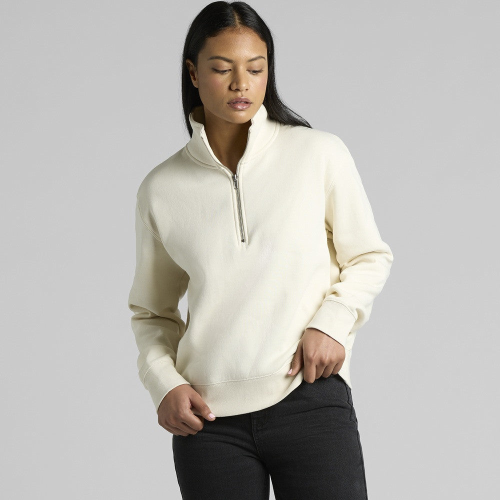 Womens Stencil Half Zip Crew | PINE GREEN