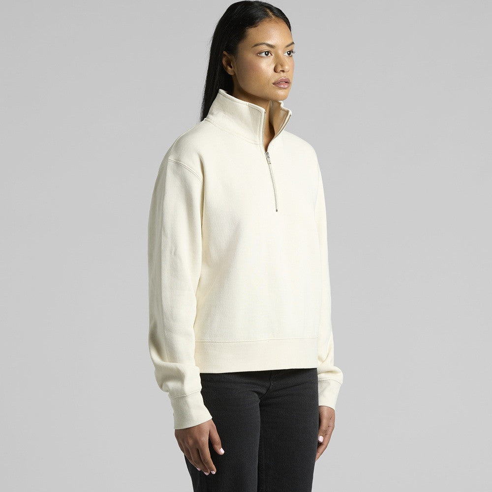 Womens Stencil Half Zip Crew | PINE GREEN