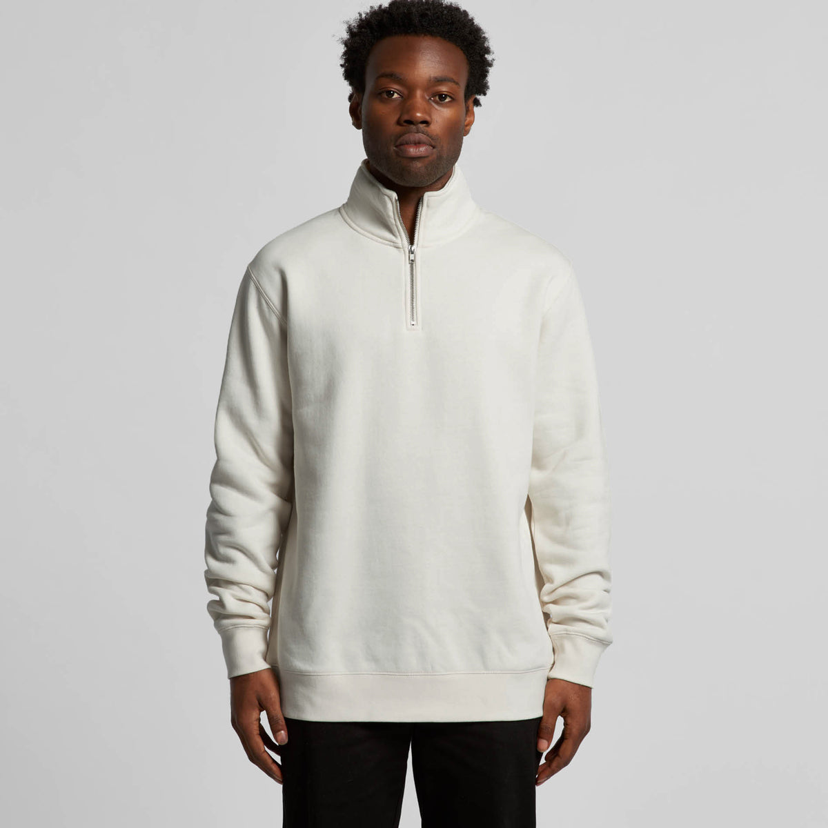 Stencil Half Zip Crew | ECRU