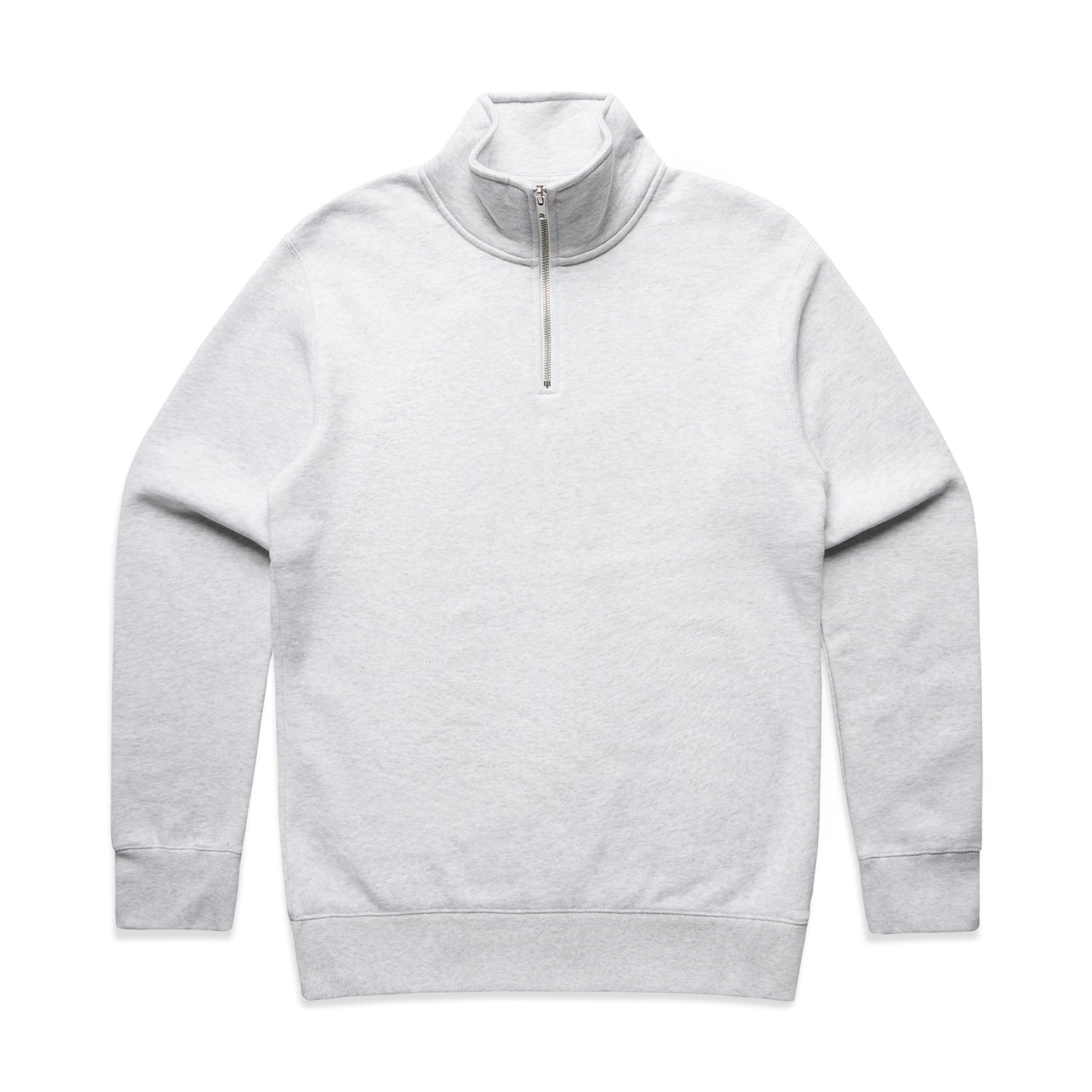 Stencil Half Zip Crew | WHITE HEATHER