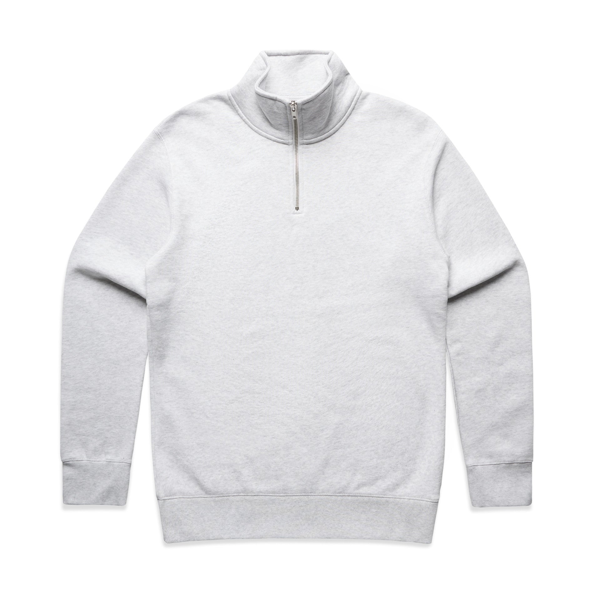 Stencil Half Zip Crew | WHITE HEATHER