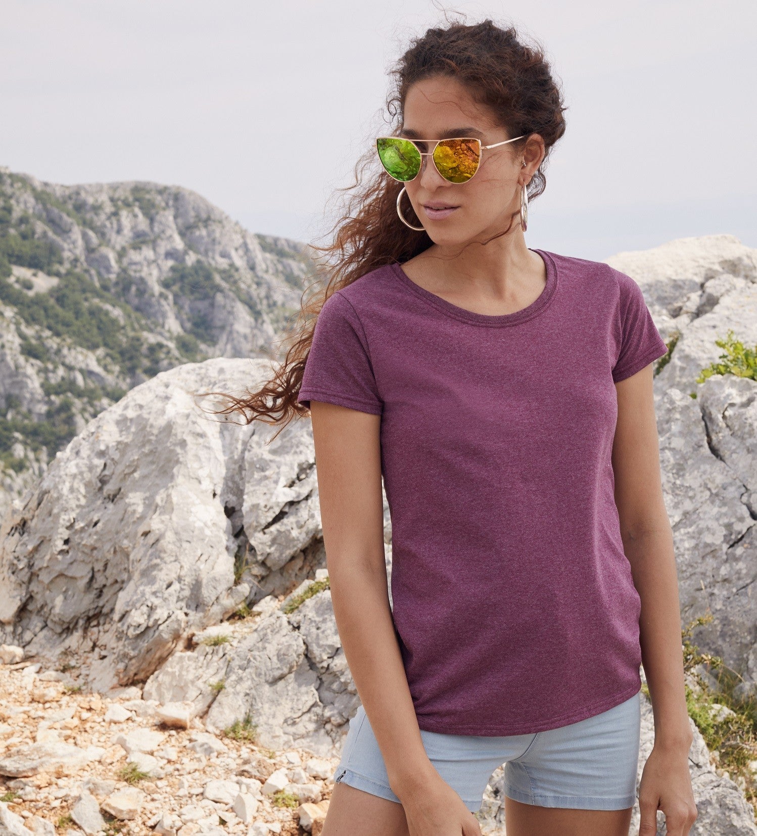 Lady-Fit Valueweight T | HEATHER BURGUNDY