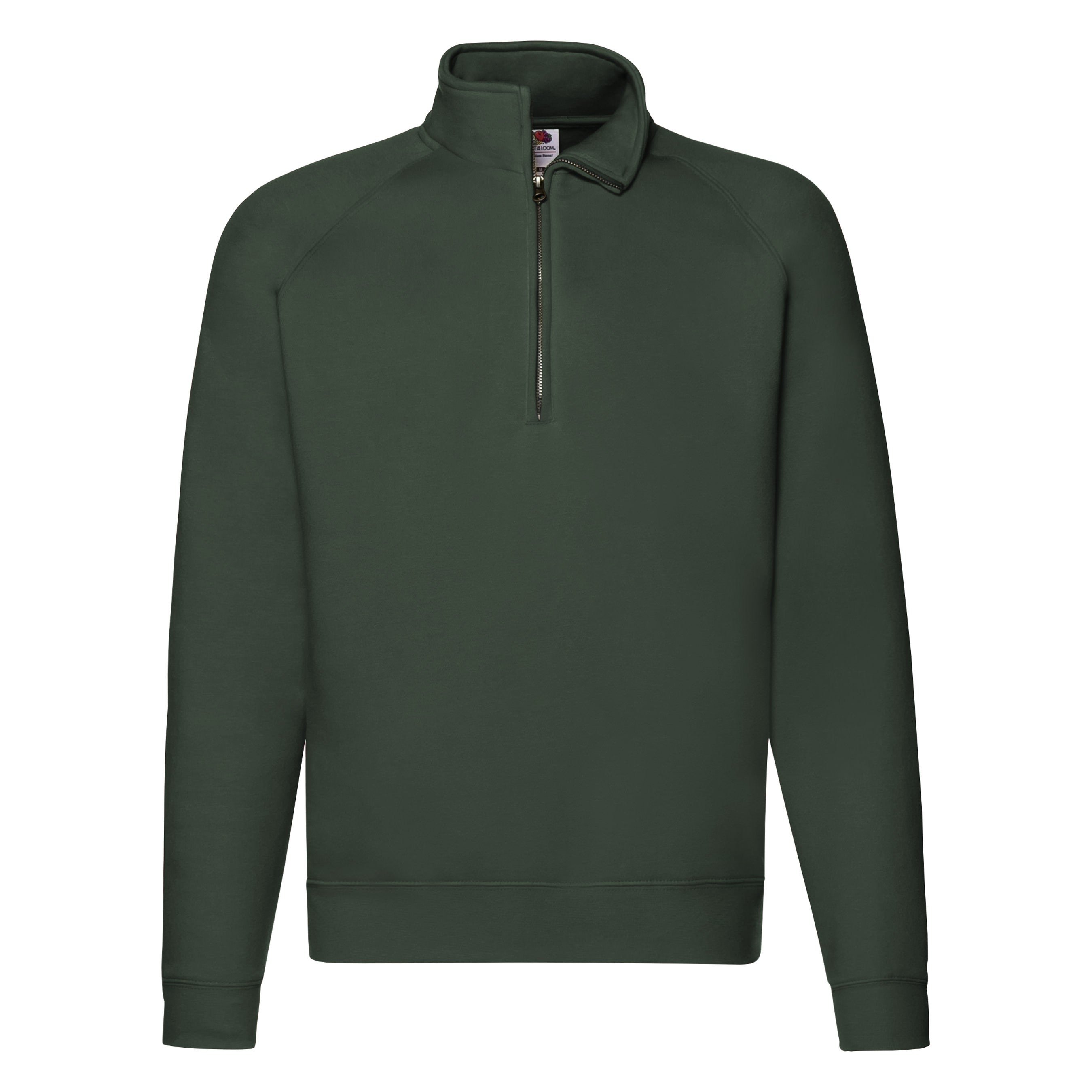 Premium Zip Neck Sweat | BOTTLE GREEN