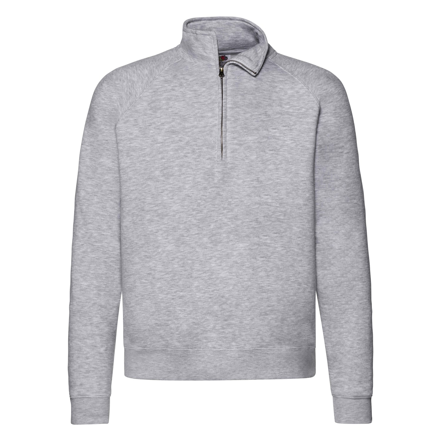 Premium Zip Neck Sweat | HEATHER GREY