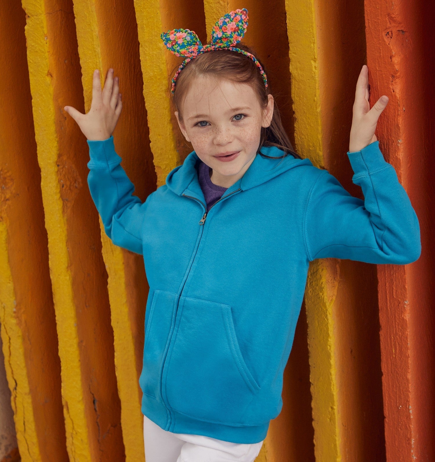 Kids Zip Through Hooded Sweat | AZURE BLUE