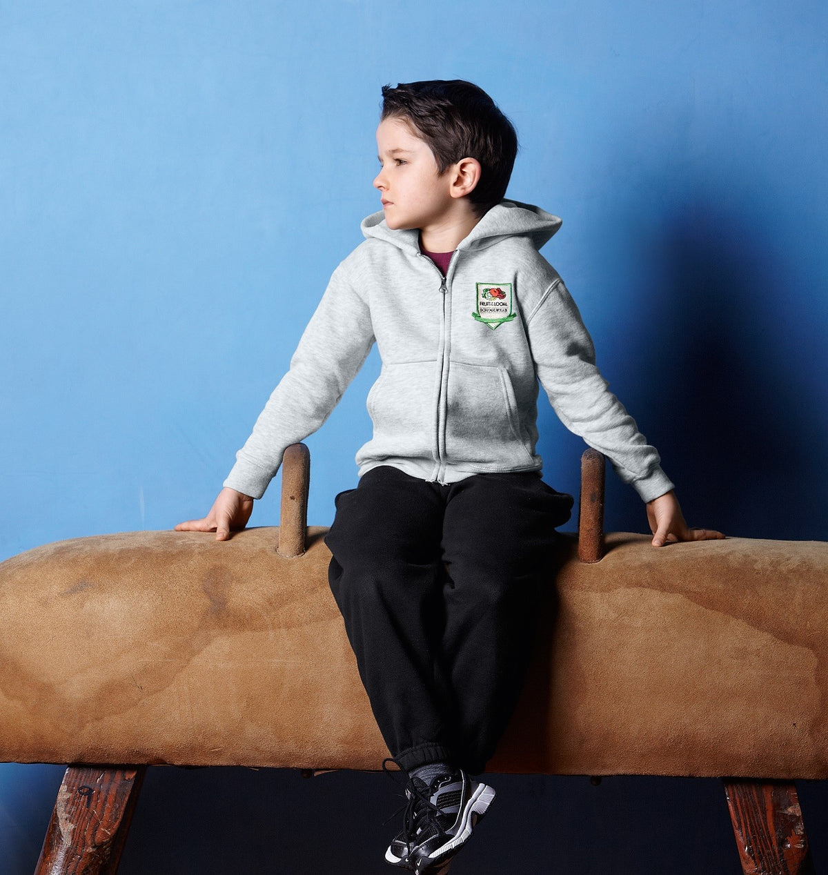 Kids Zip Through Hooded Sweat | AZURE BLUE