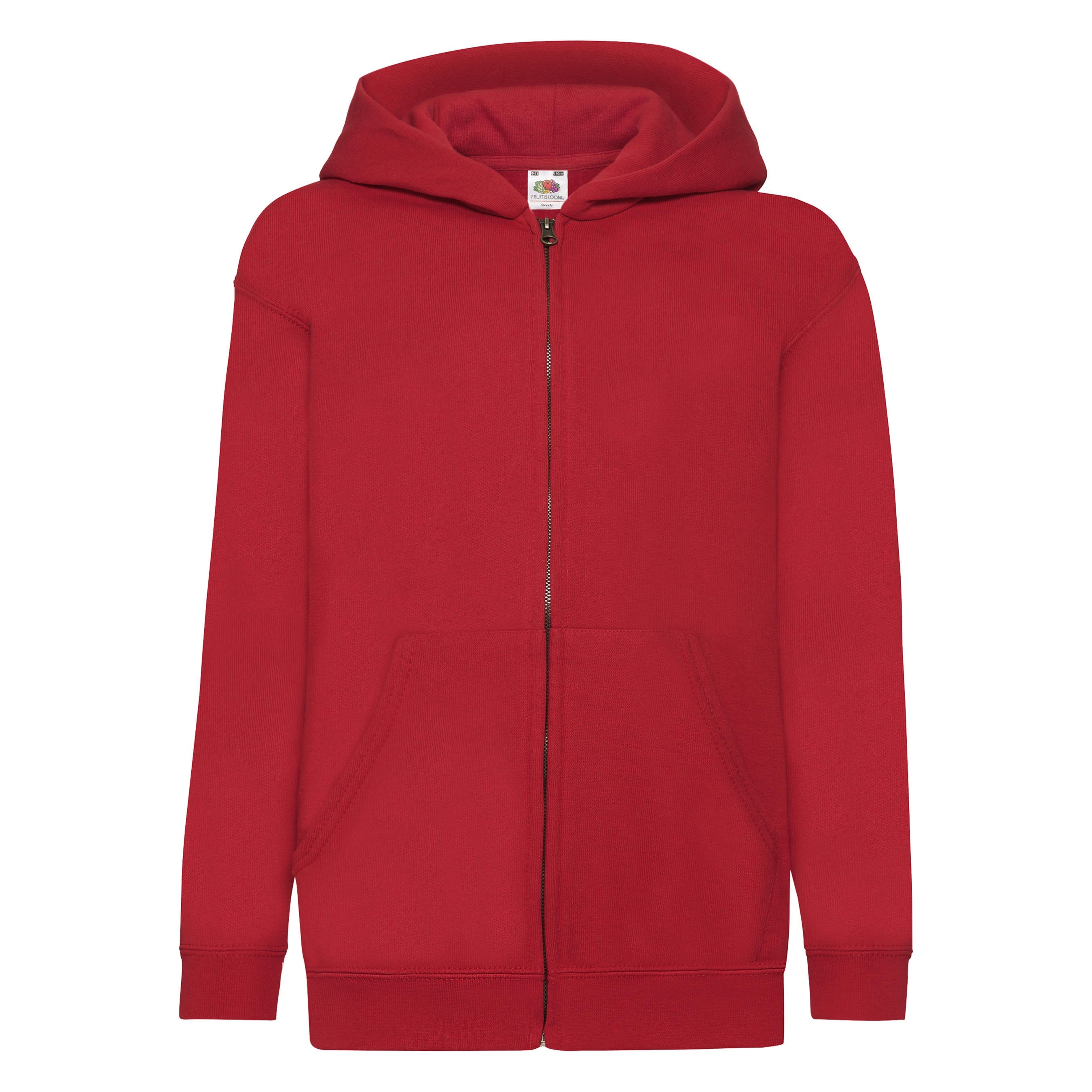 Kids Zip Through Hooded Sweat | RED