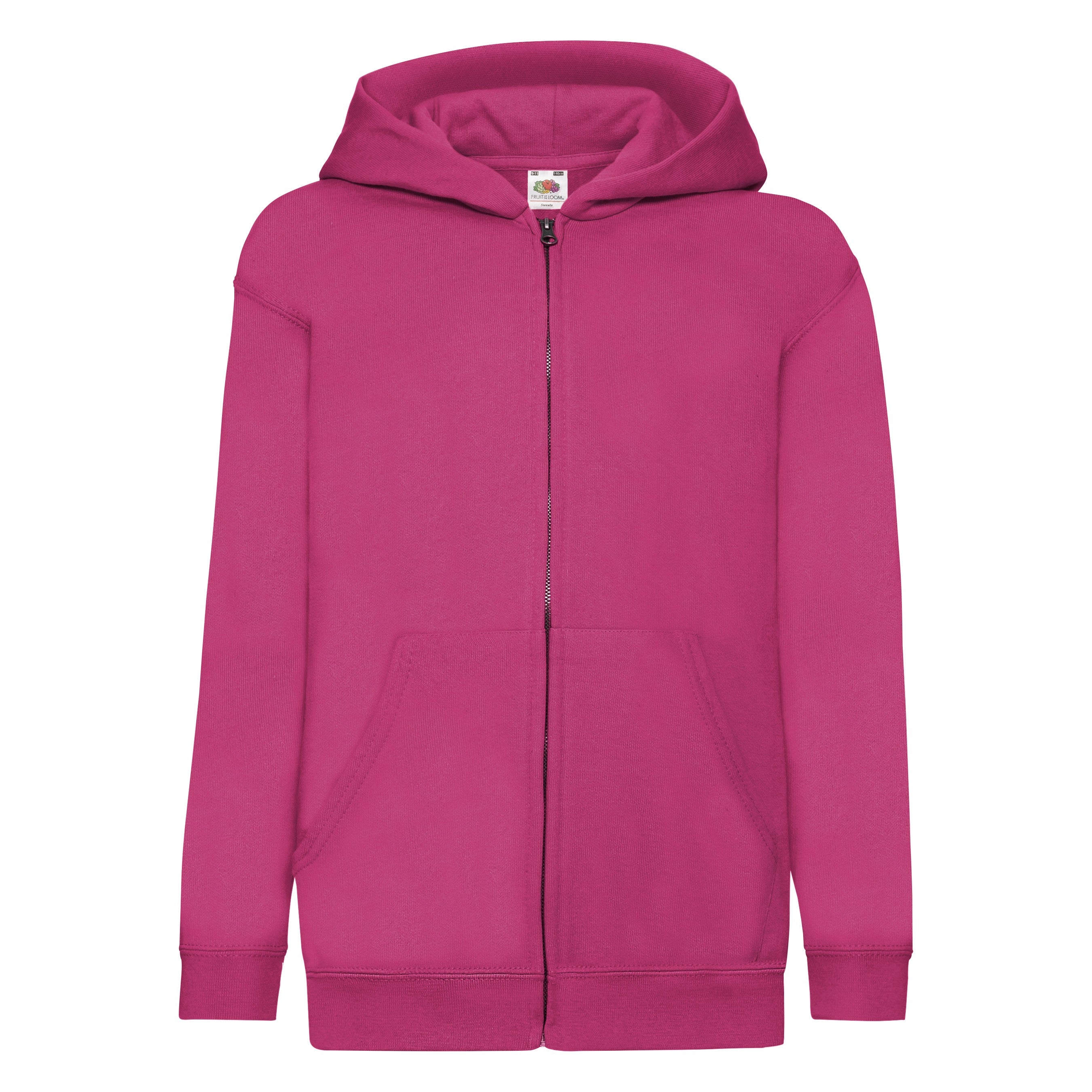 Kids Zip Through Hooded Sweat | FUSCHIA