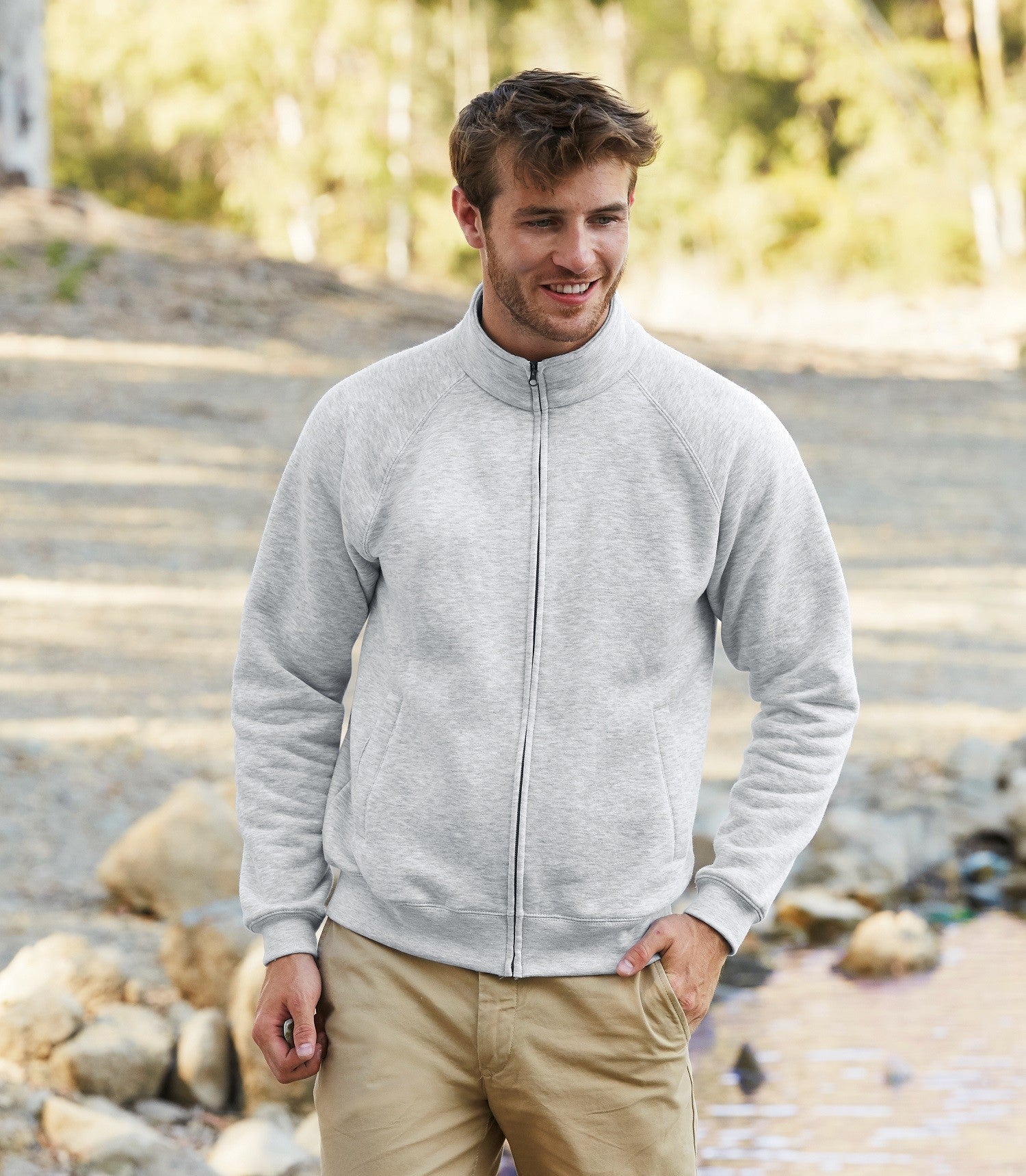 Premium 70/30 Sweat Jacket | WHITE