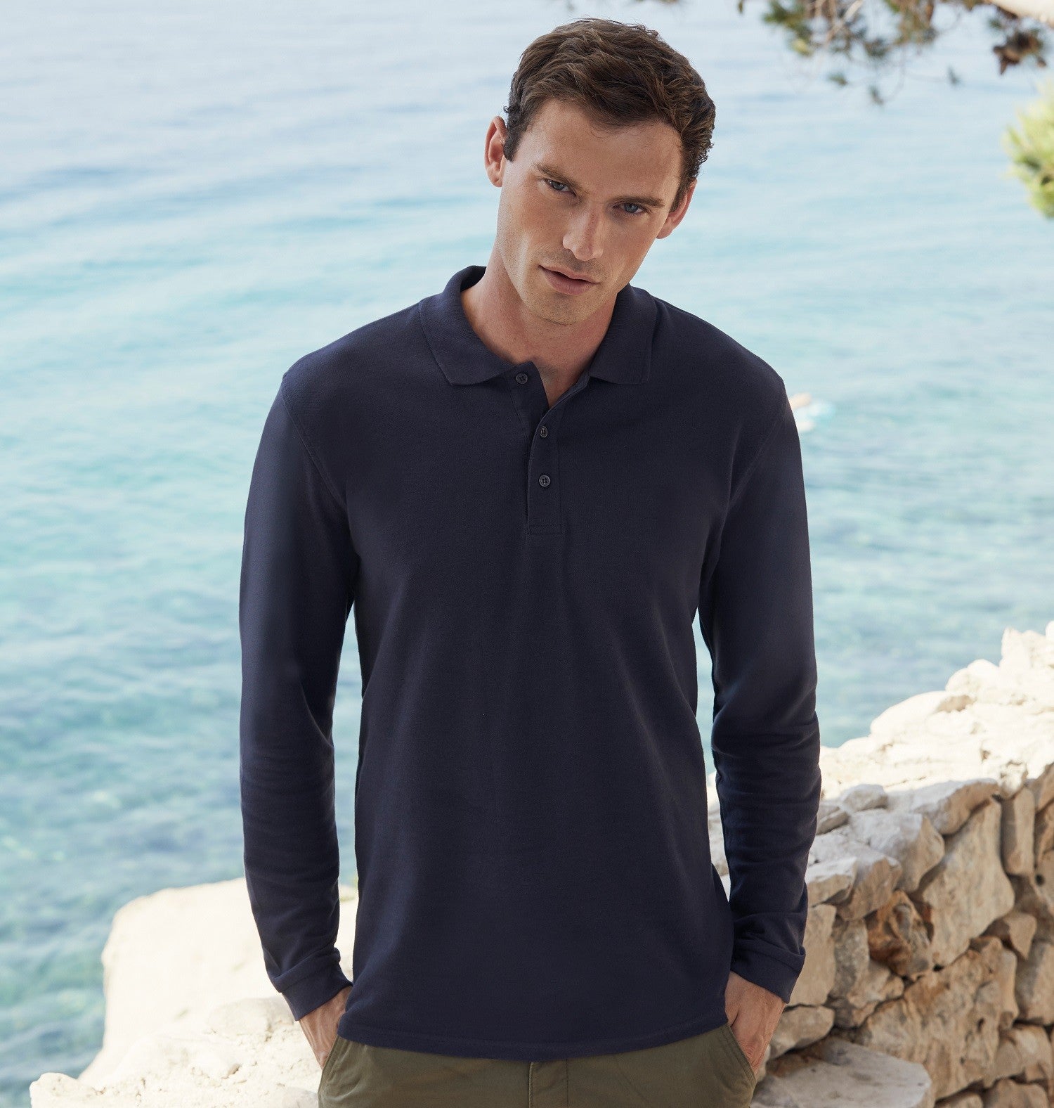 Long Sleeve Polo | NAVY