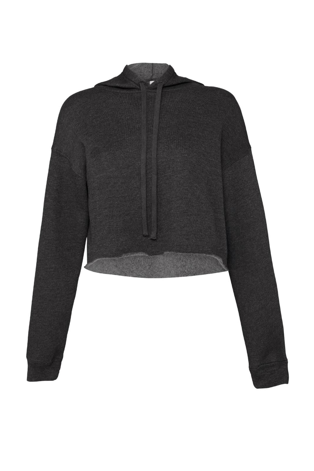 Women's Cropped Fleece Hoodie | DARK GREY HEATHER