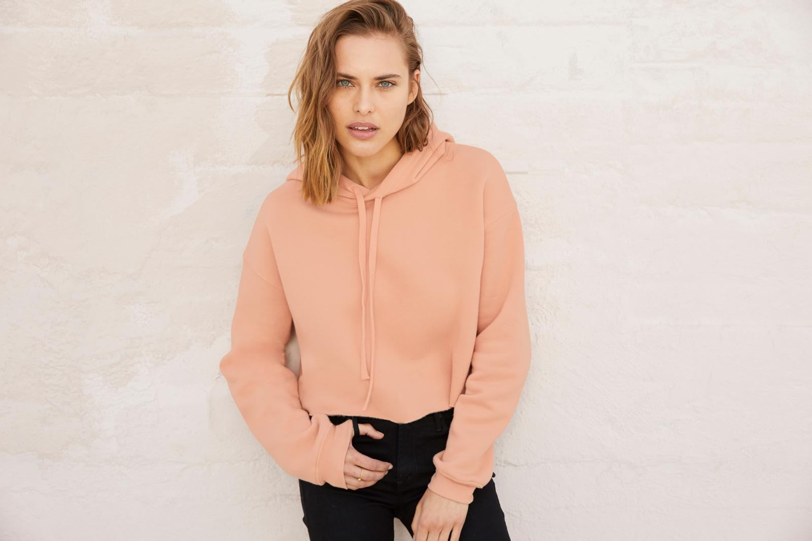 Women's Cropped Fleece Hoodie | DARK GREY HEATHER