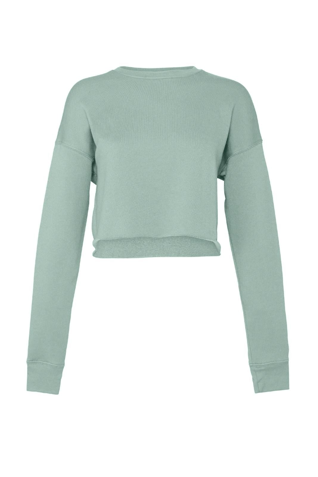 Women's Cropped Crew Fleece | DUSTY BLUE