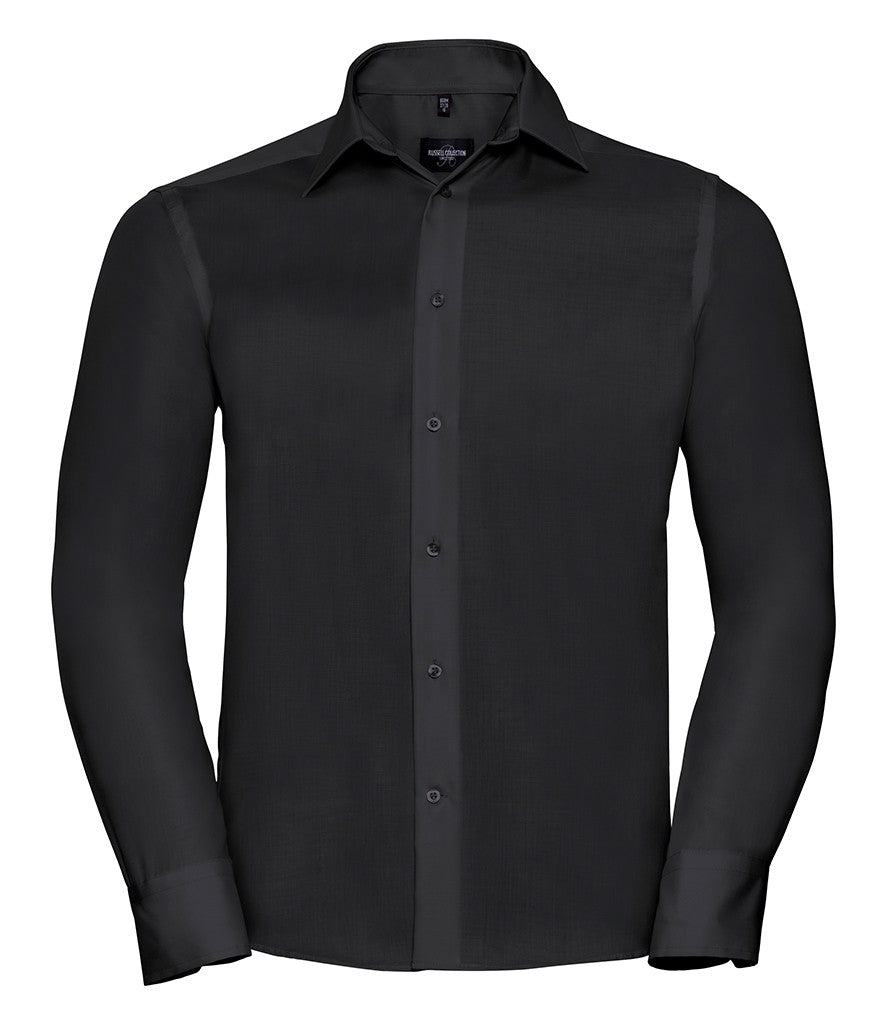 Mens Long Sleeve Tailored Ultimate Non Iron Luxury Shirt | BLACK
