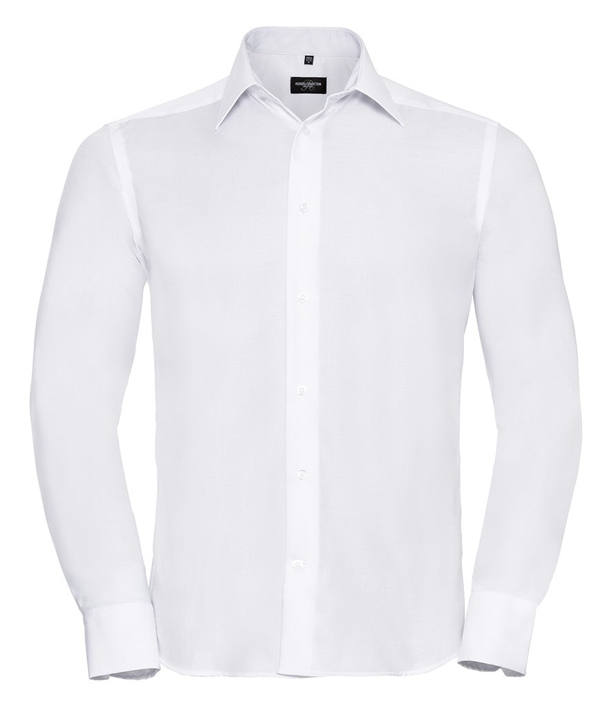 Mens Long Sleeve Tailored Ultimate Non Iron Luxury Shirt | WHITE