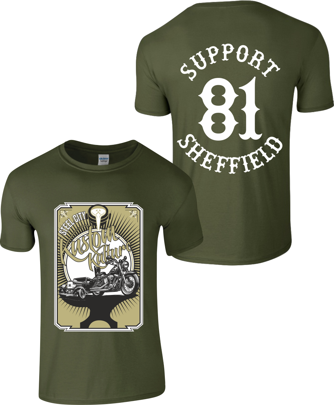 Support Sheffield Kustom Kulture Tee | Military Green