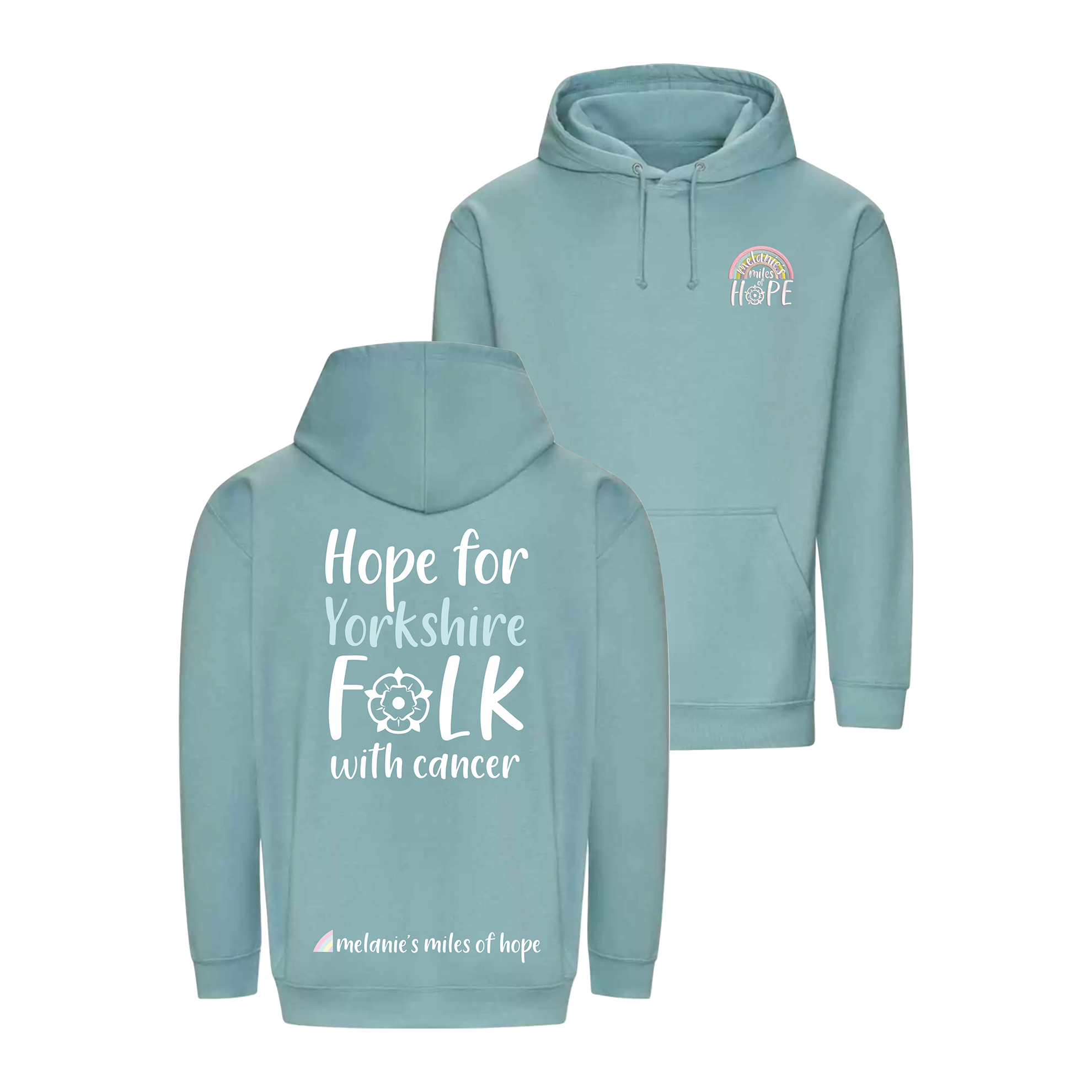 Melanie's Miles Of Hope Adults Hoodie - Seafoam