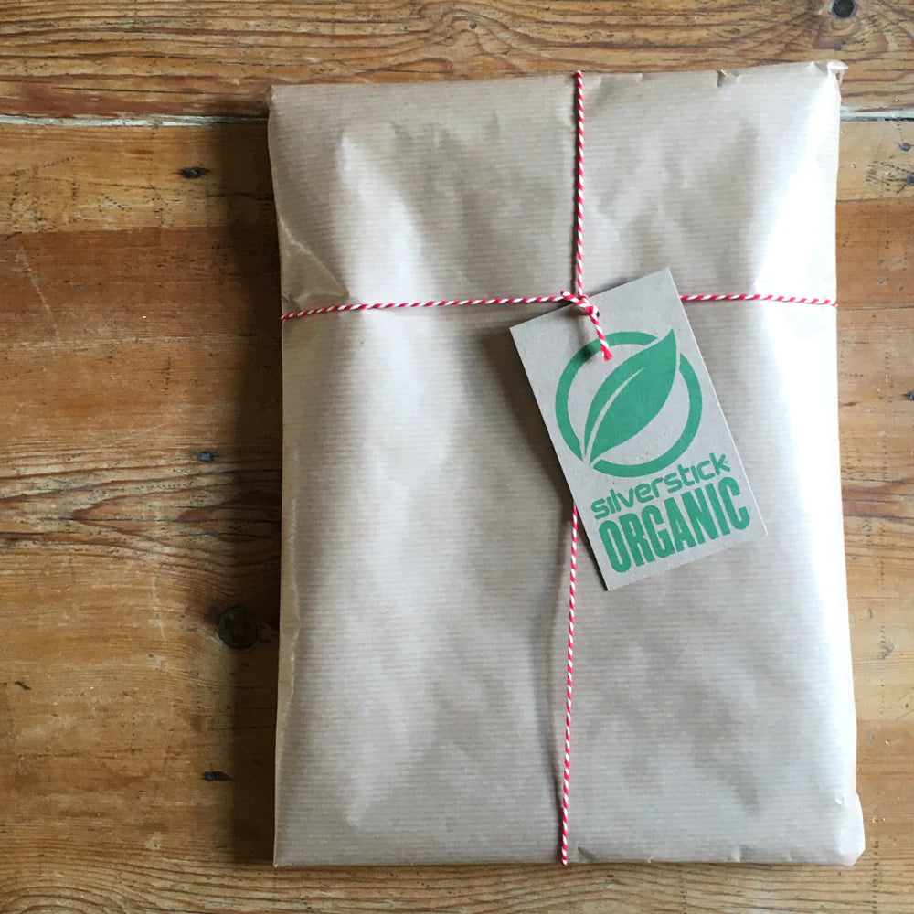 Item wrapped in biodegradable paper bag