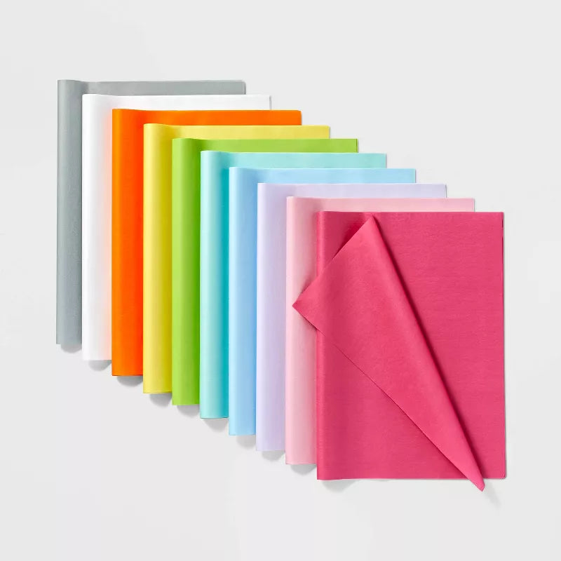 Individual item wrapped with recycled tissue paper