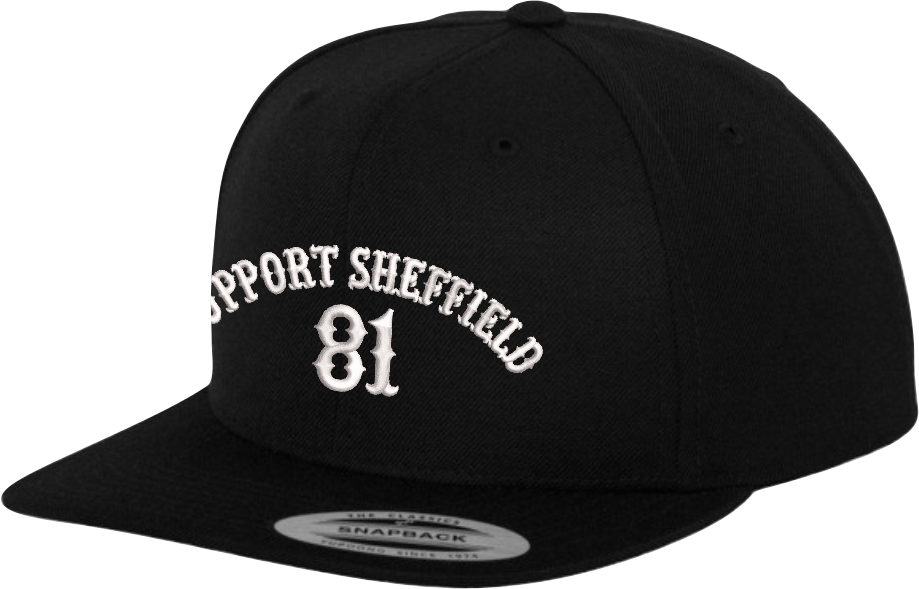 Support Sheffield Premium Flat Peak Cap - Black