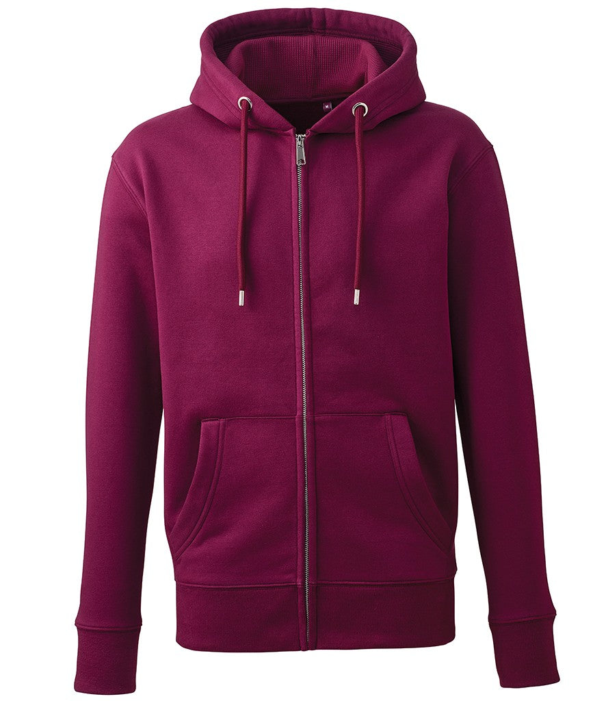 Unisex Organic Full-Zip Hoodie | BURGUNDY