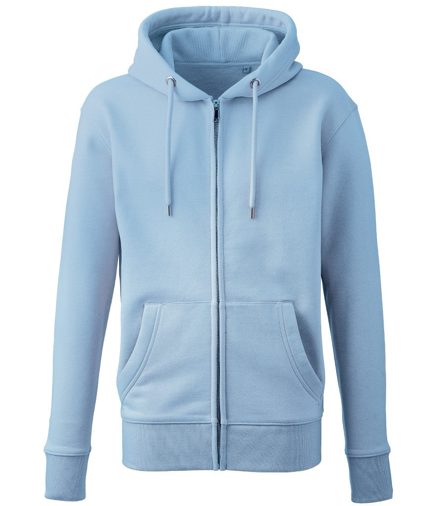 Unisex Organic Full-Zip Hoodie | LIGHT BLUE