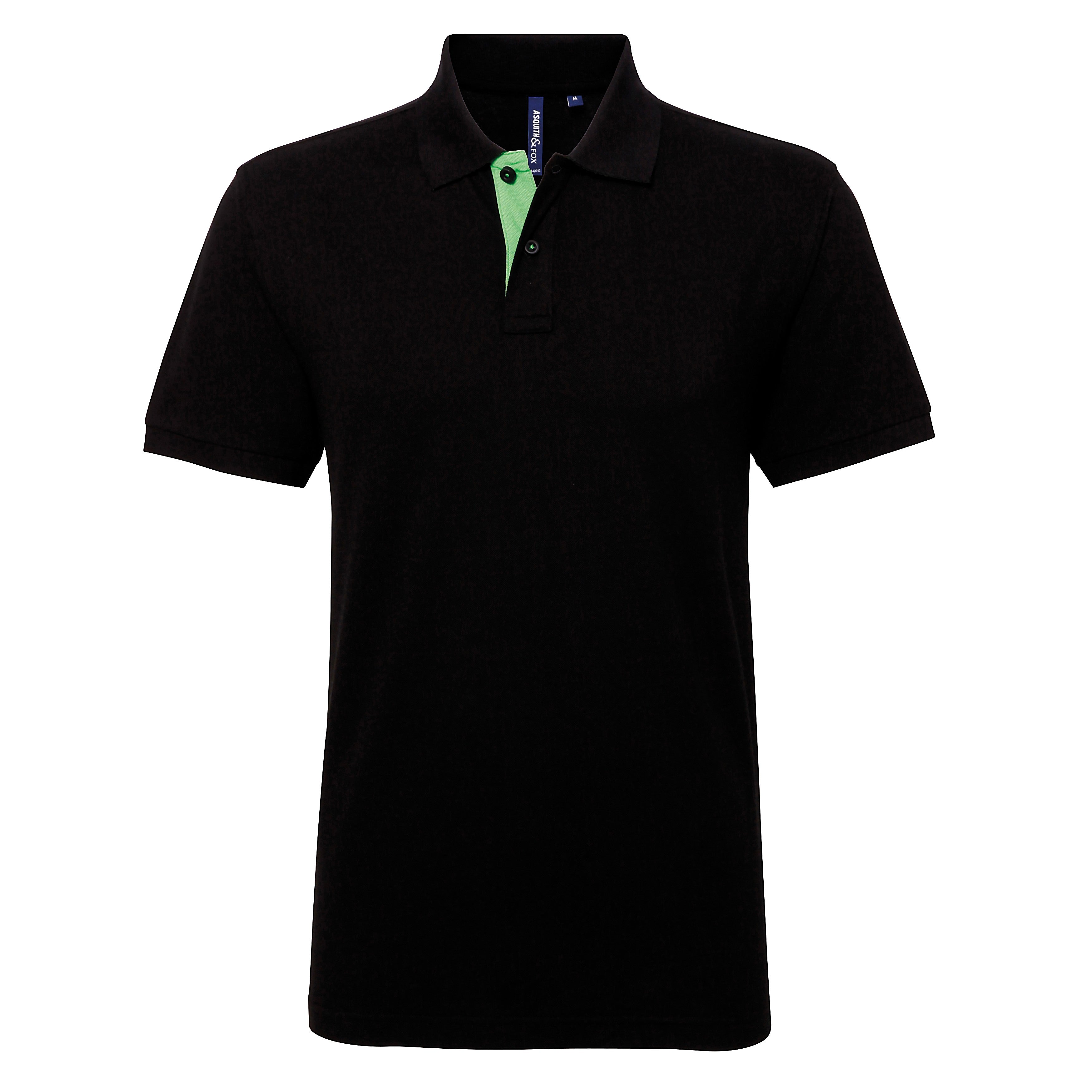 Men's Classic Fit Contrast Polo | BLACK/LIME