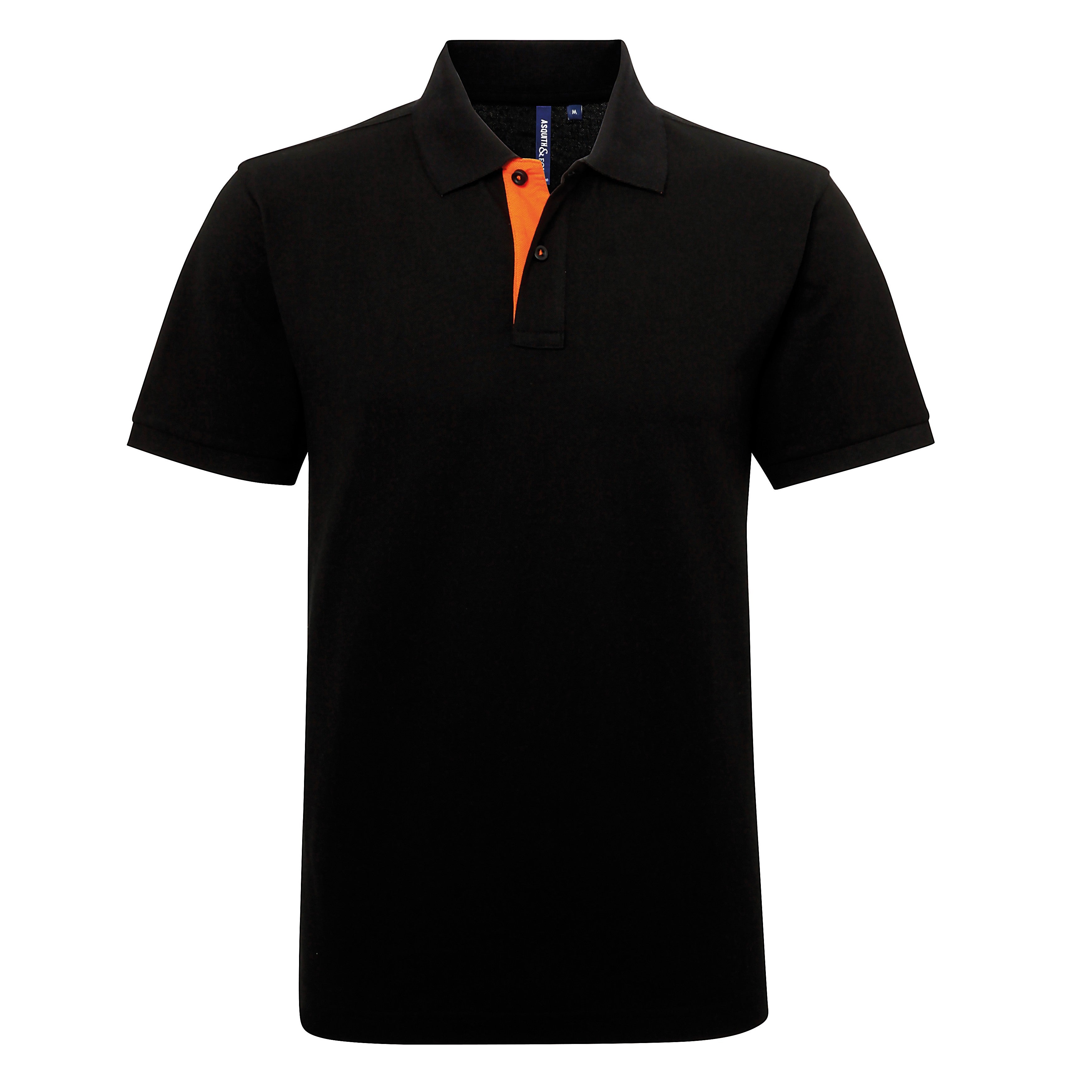 Men's Classic Fit Contrast Polo | BLACK/ORANGE