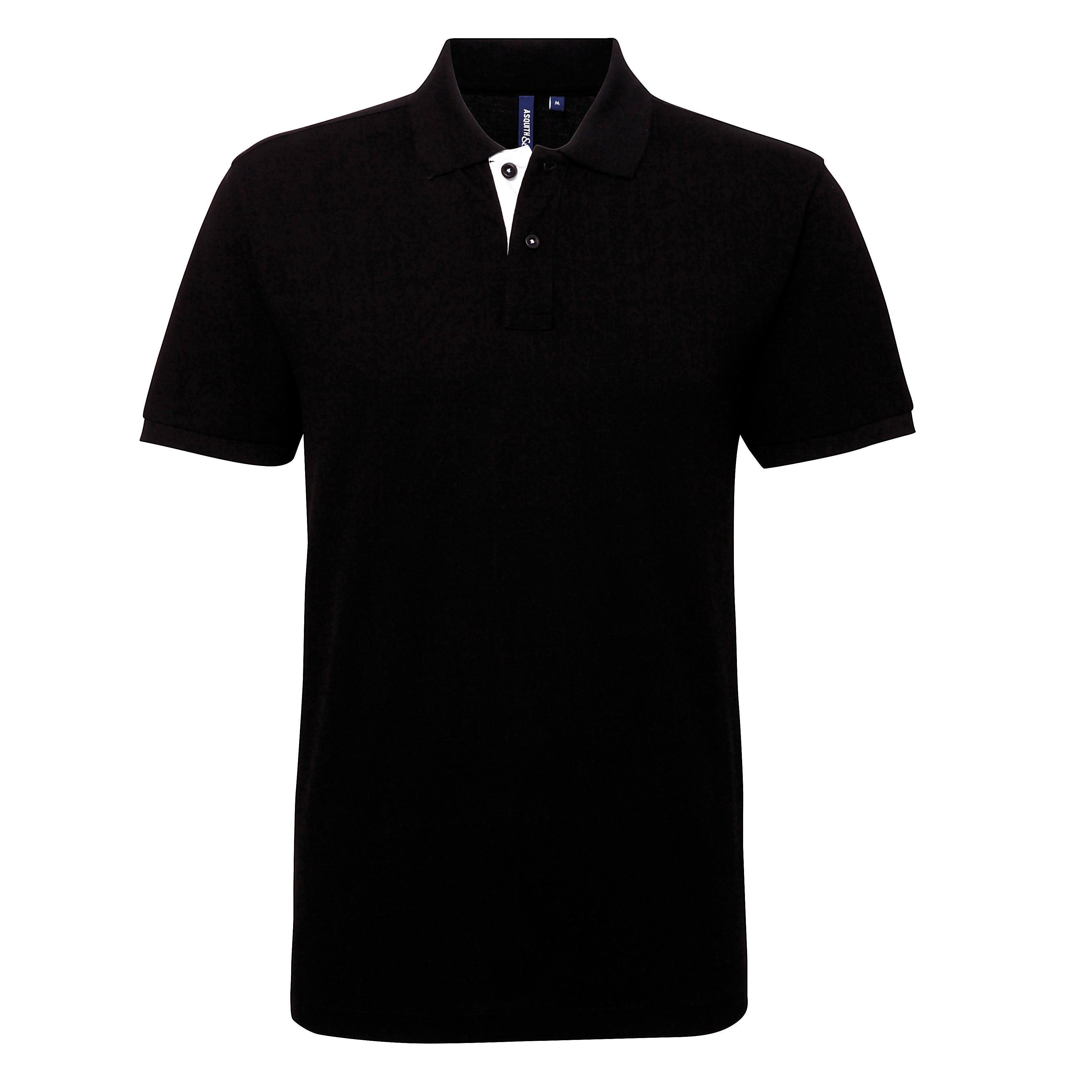 Men's Classic Fit Contrast Polo | BLACK/WHITE
