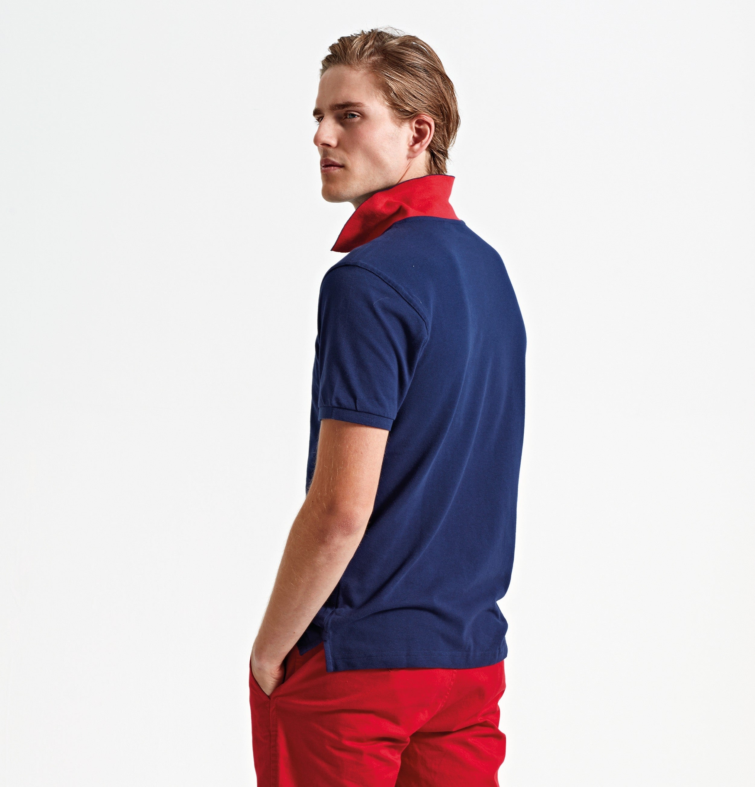 Men's Classic Fit Contrast Polo | BLACK/WHITE