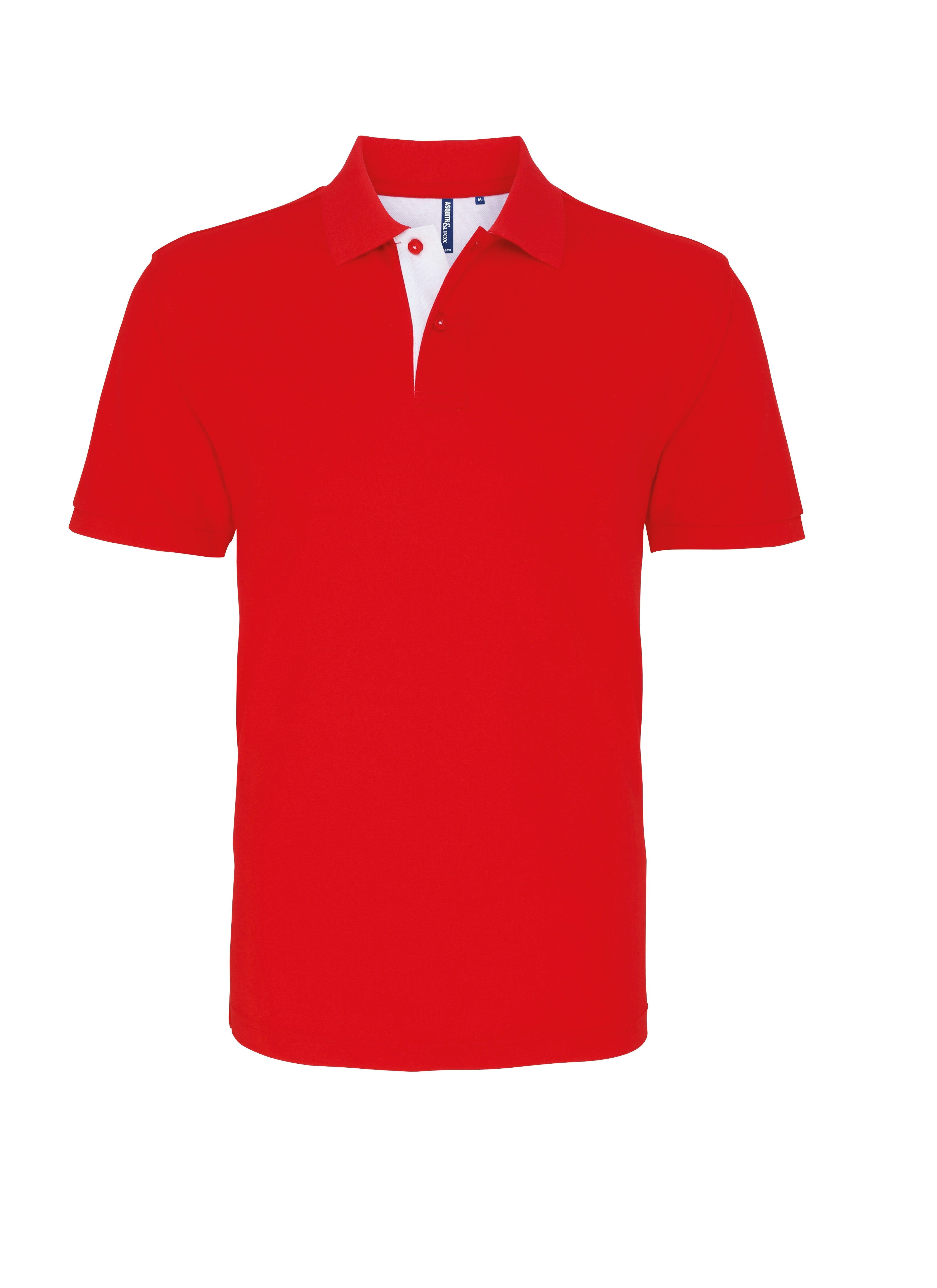 Men's Classic Fit Contrast Polo | RED/WHITE