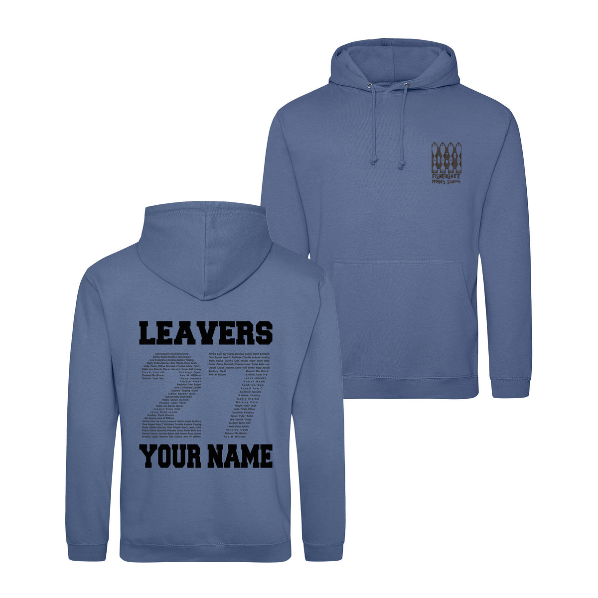 Fishergate School Leavers Hoodie (with Name) | ATLANTIC BLUE