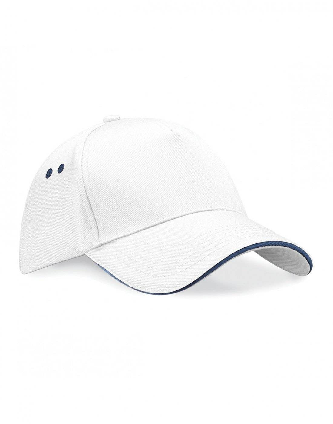 Ultimate 5 Panel Contrast Cap Sandwich Peak | WHITE/FRENCH NAVY