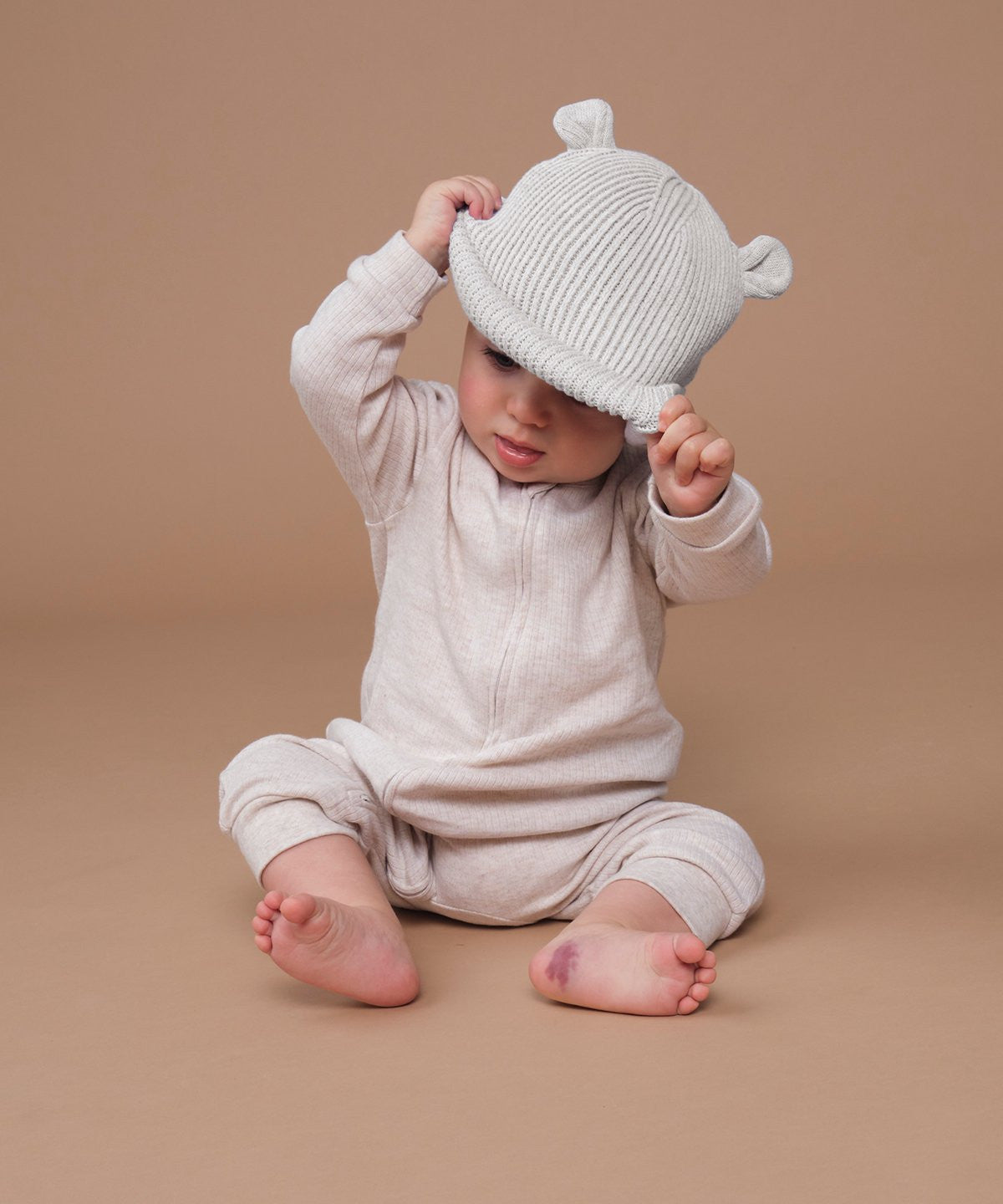 Organic Beanie Bear Beanie | ALMOND