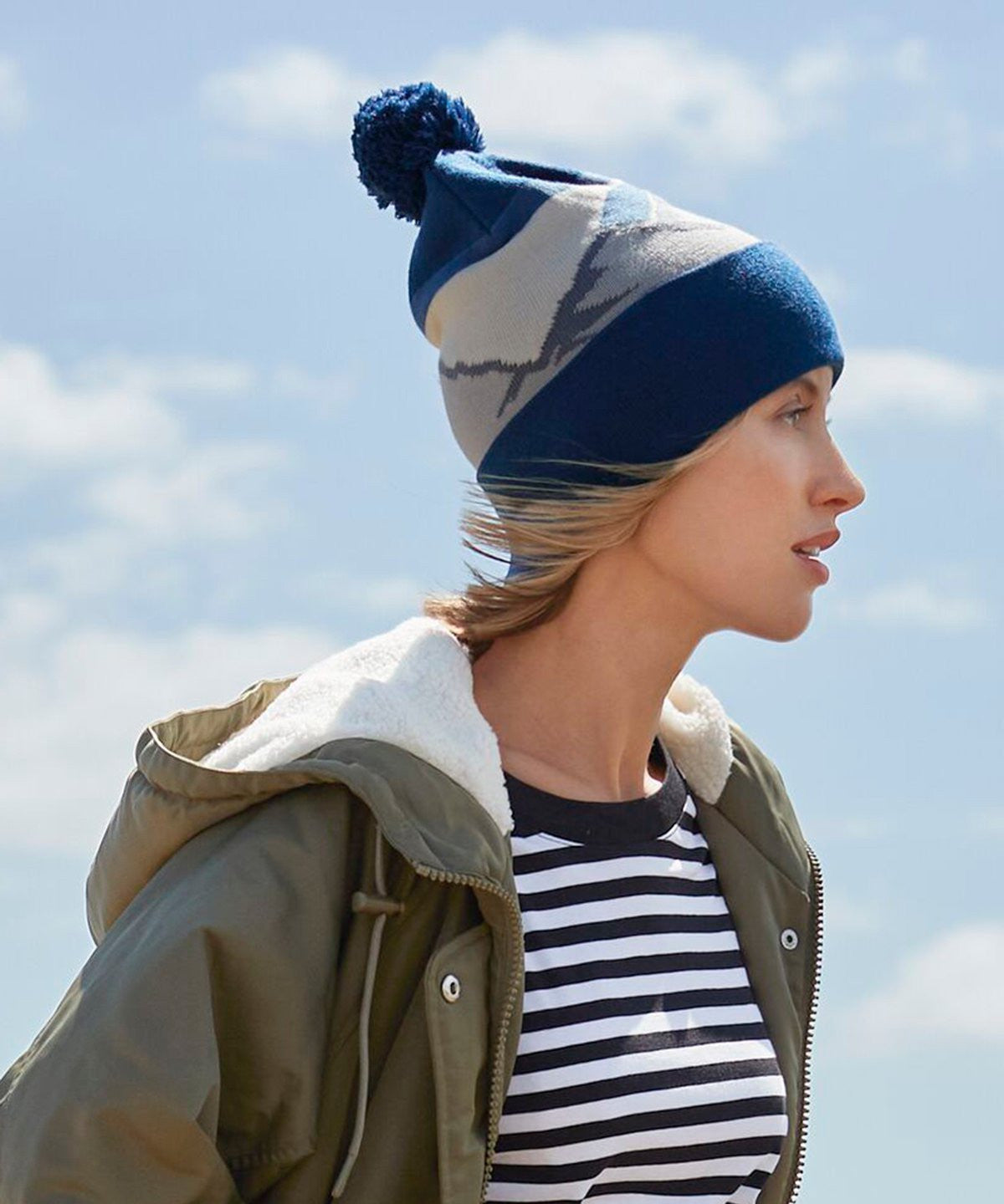 Mountain Peaks Pom Pom Beanie | GLACIER PEAKS