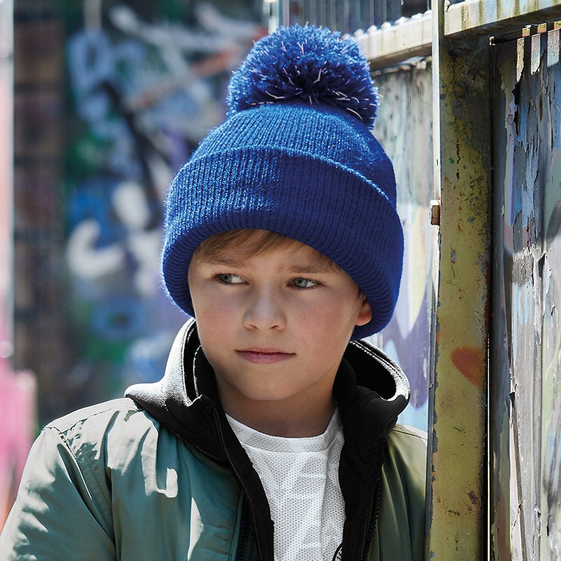 Junior Reflective Bobble Beanie | FRENCH NAVY