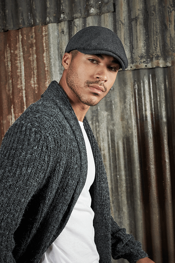 Melton Wool Ivy Cap | CHARCOAL MARL