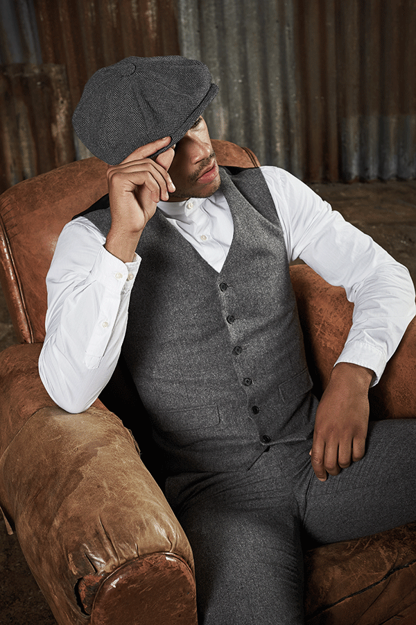 Heritage Baker Boy Cap | CHARCOAL HERRINGBONE