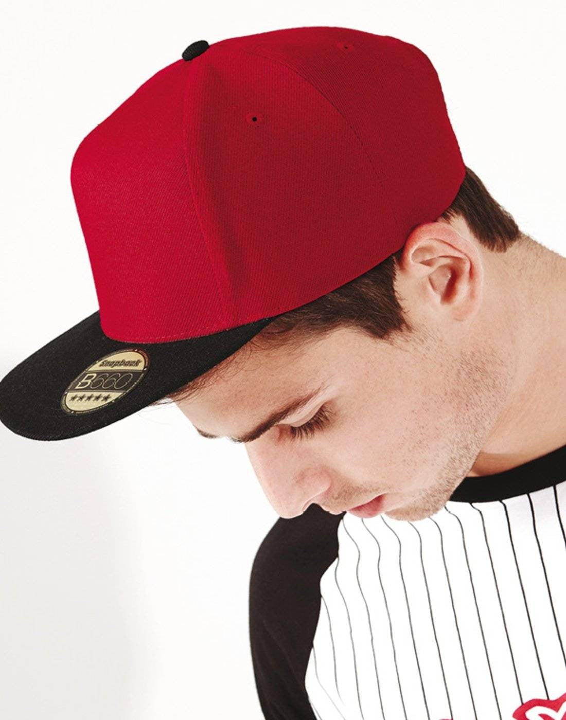Original Flat Peak Snapback | BLACK/CLASSIC RED (GREEN UNDERPEAK)