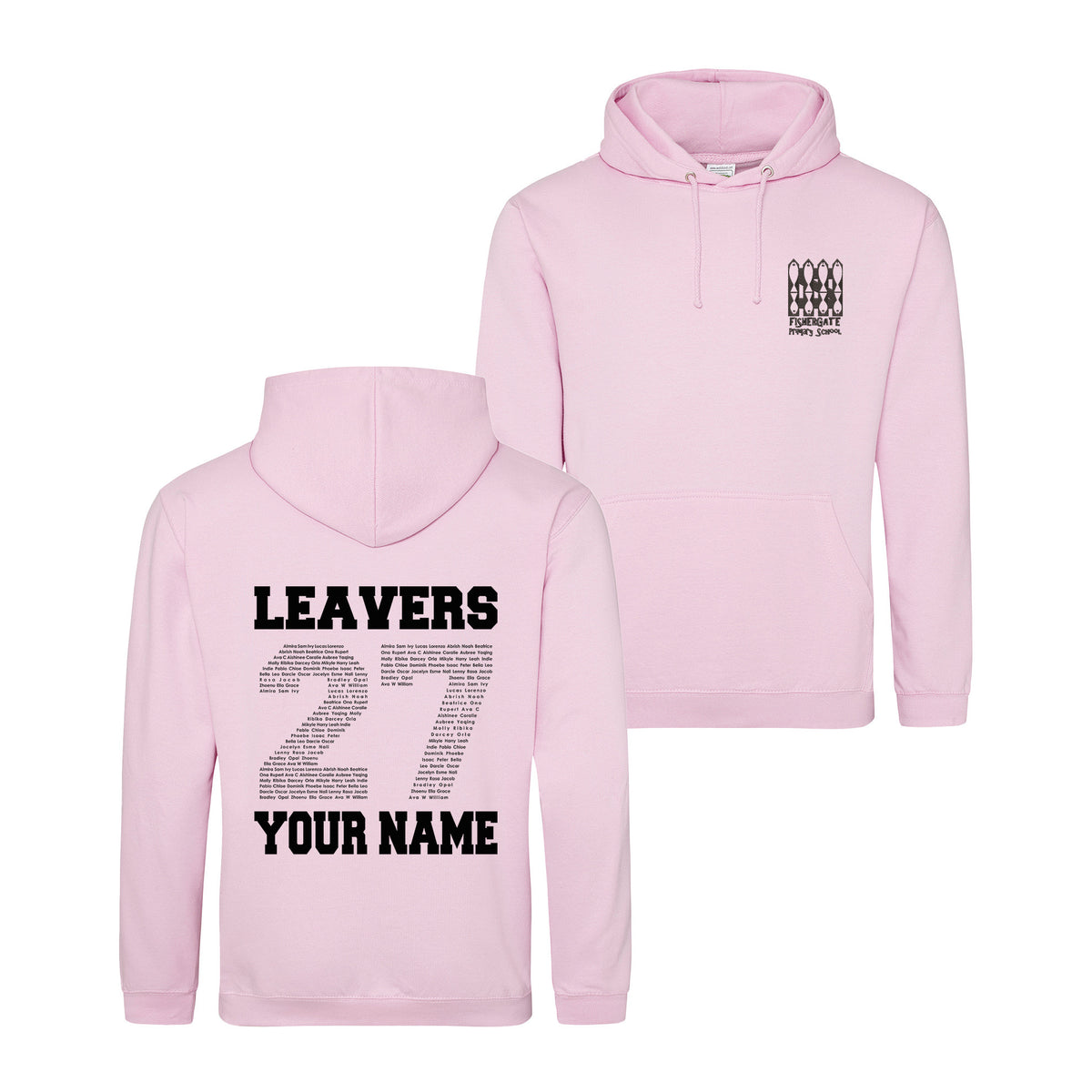 Fishergate School Leavers Hoodie (with Name) | BABY PINK